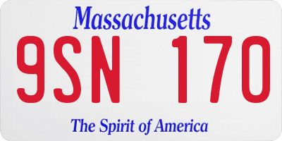 MA license plate 9SN170