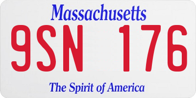 MA license plate 9SN176