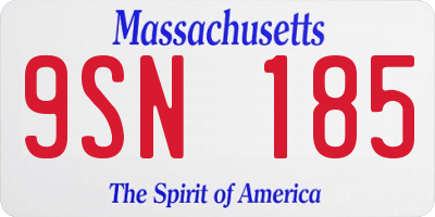 MA license plate 9SN185