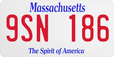 MA license plate 9SN186