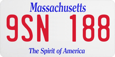 MA license plate 9SN188