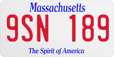 MA license plate 9SN189