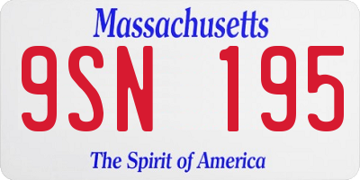 MA license plate 9SN195