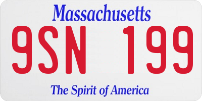 MA license plate 9SN199