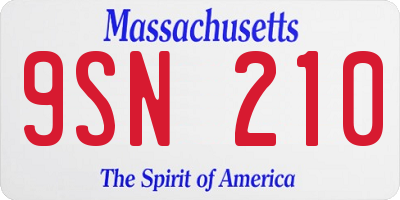 MA license plate 9SN210