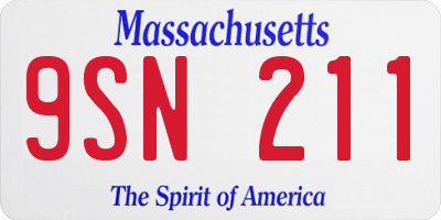 MA license plate 9SN211
