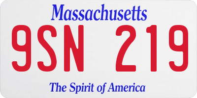 MA license plate 9SN219