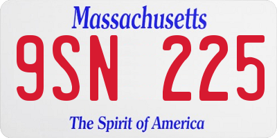 MA license plate 9SN225