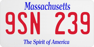MA license plate 9SN239