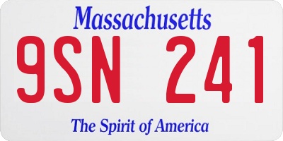 MA license plate 9SN241