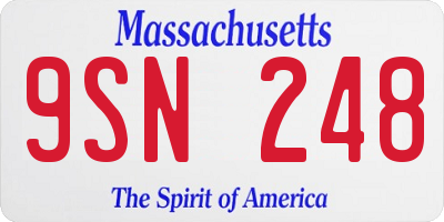 MA license plate 9SN248