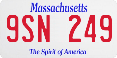 MA license plate 9SN249