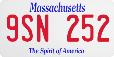 MA license plate 9SN252