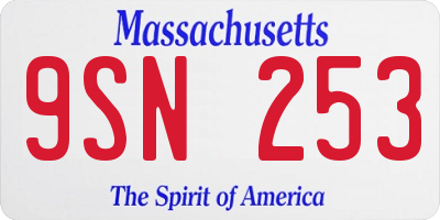 MA license plate 9SN253