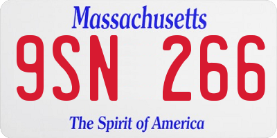 MA license plate 9SN266
