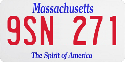 MA license plate 9SN271