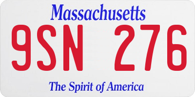 MA license plate 9SN276