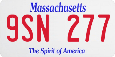MA license plate 9SN277