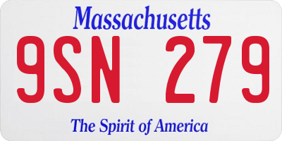 MA license plate 9SN279
