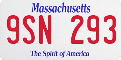 MA license plate 9SN293