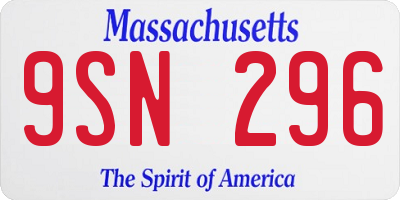 MA license plate 9SN296