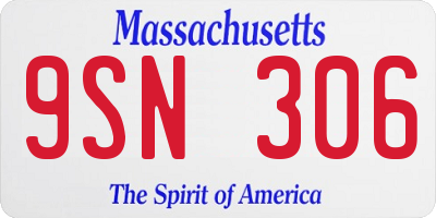 MA license plate 9SN306