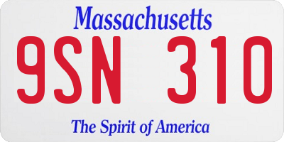 MA license plate 9SN310