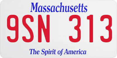 MA license plate 9SN313