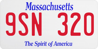 MA license plate 9SN320
