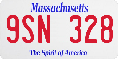 MA license plate 9SN328