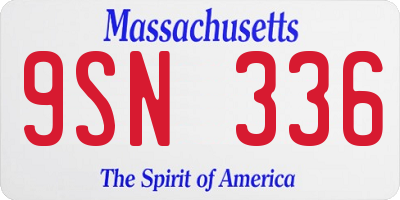 MA license plate 9SN336