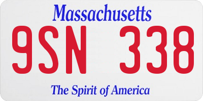 MA license plate 9SN338