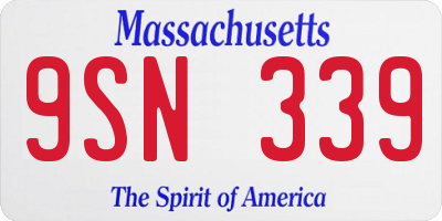 MA license plate 9SN339