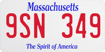 MA license plate 9SN349