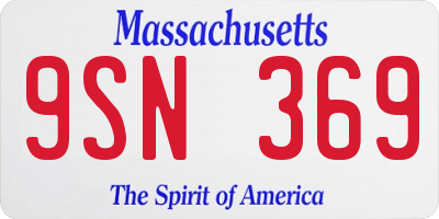 MA license plate 9SN369