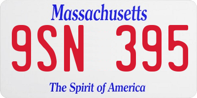 MA license plate 9SN395