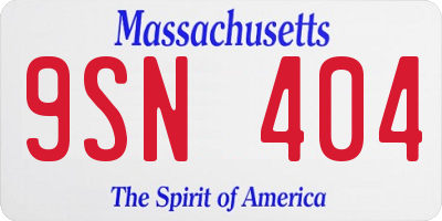 MA license plate 9SN404