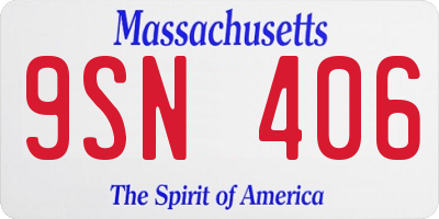 MA license plate 9SN406