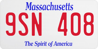 MA license plate 9SN408