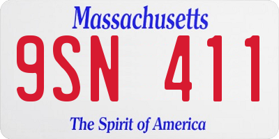 MA license plate 9SN411