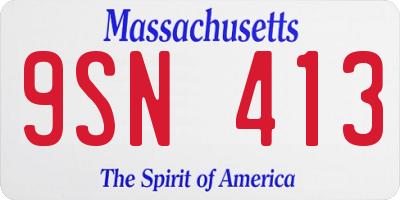 MA license plate 9SN413