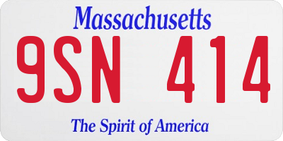 MA license plate 9SN414
