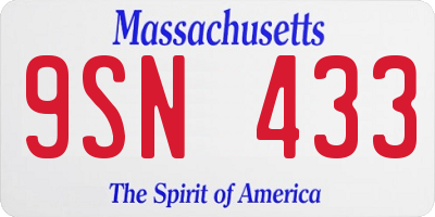 MA license plate 9SN433