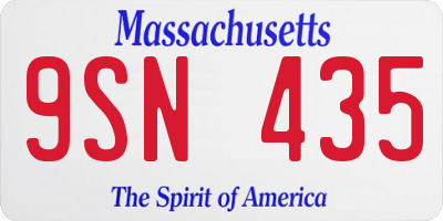 MA license plate 9SN435