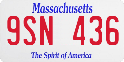 MA license plate 9SN436