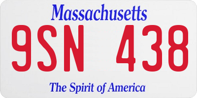 MA license plate 9SN438