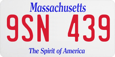 MA license plate 9SN439