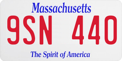 MA license plate 9SN440