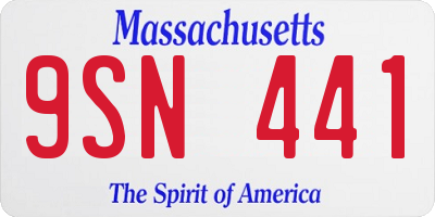 MA license plate 9SN441
