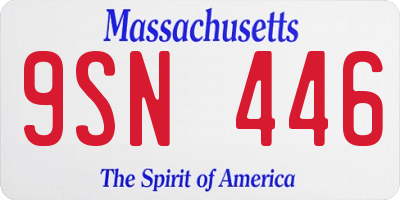 MA license plate 9SN446